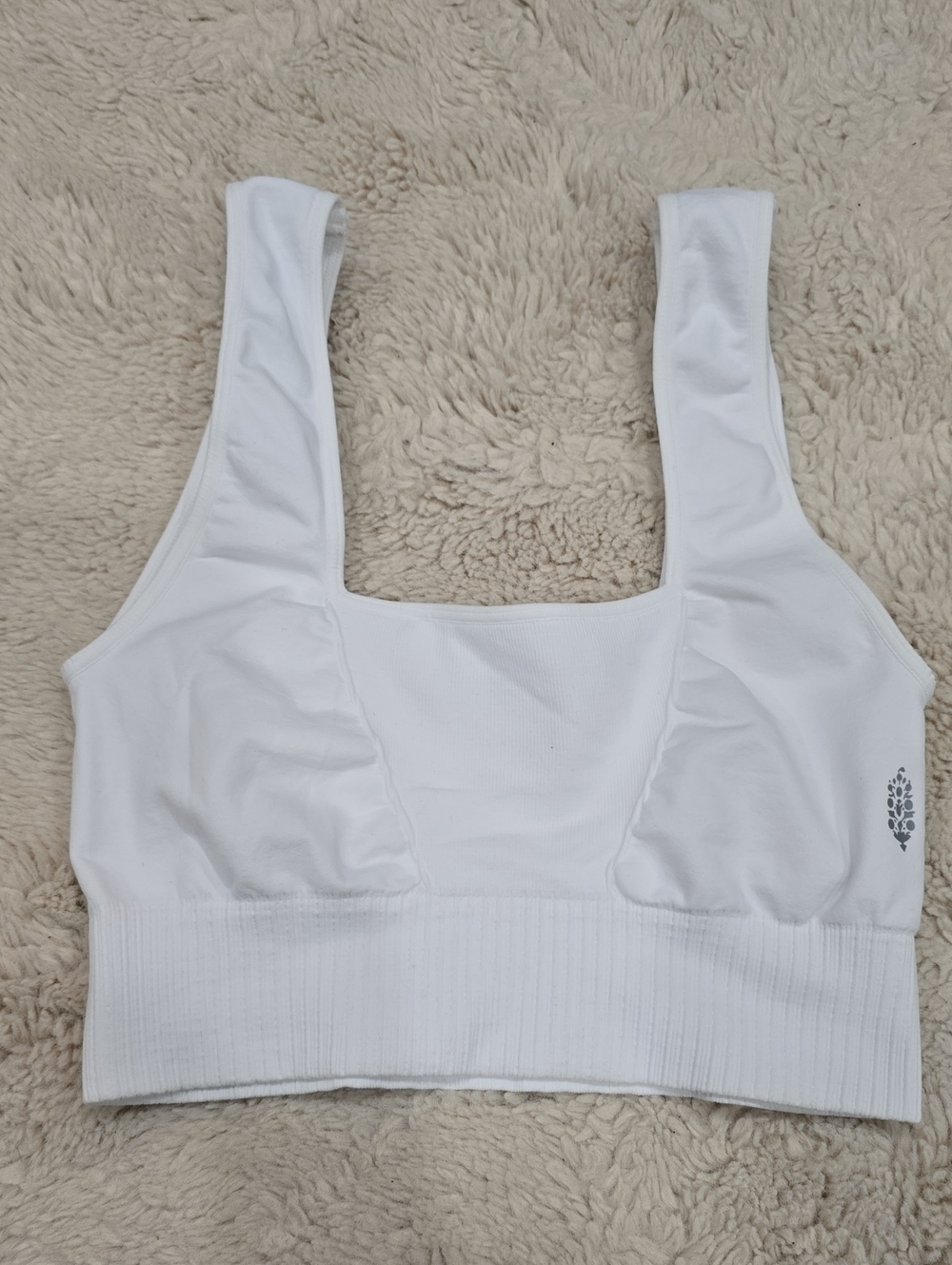 Free People White Seamless Ribbed Bralette